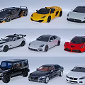 Assorted Car Models Featuring Sports Cars SUVs Sedans In Yellow Red White Black