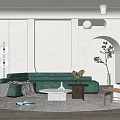 Modern sofa coffee table combination 3d model