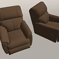 Comfortable Brown Leather Single Recliner Sofa With Modern Design Cozy Backrest And Adjustable Features 3d model
