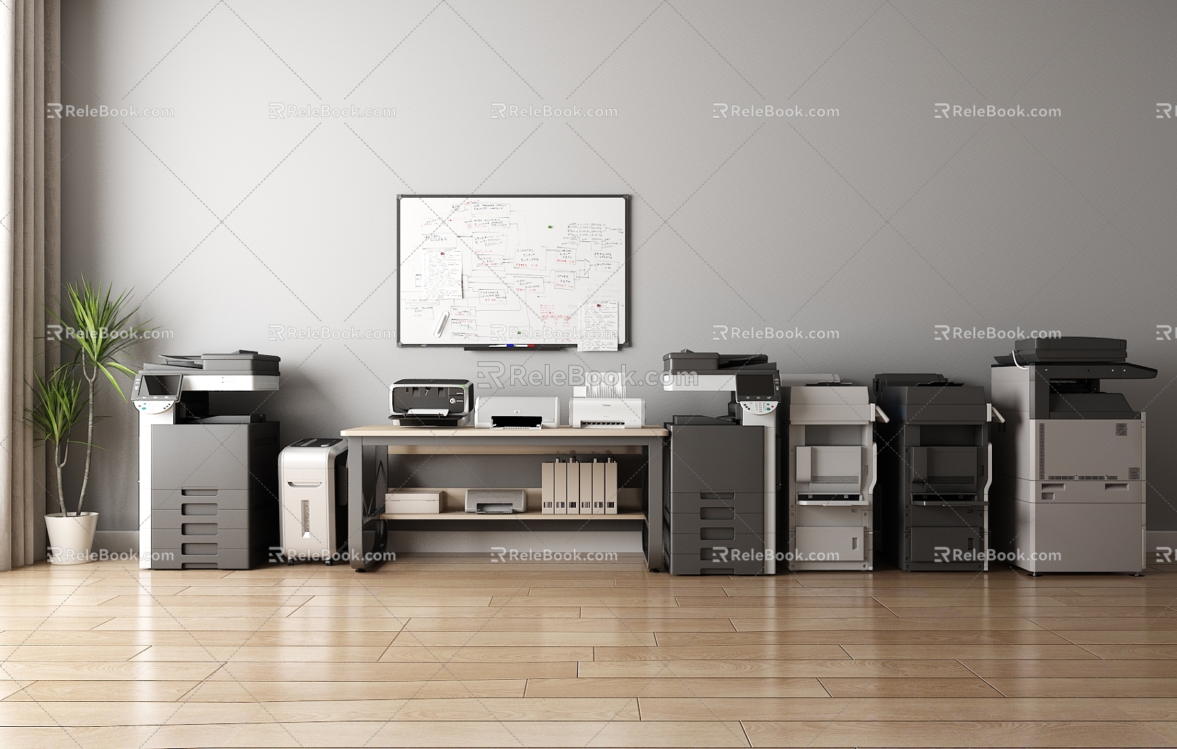 modern printer copier office equipment 3d model