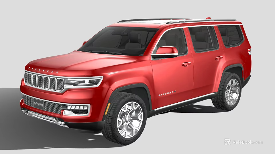 Red Jeep SUV Featuring Modern Front Grille Sleek Body Lines And Alloy Wheels 3d model 