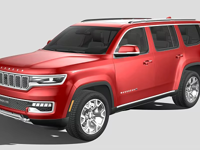 Red Jeep SUV Featuring Modern Front Grille Sleek Body Lines And Alloy Wheels 3d model