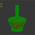 Vibrant Red Ceramic Decorative Bottle With Textured Surface And Golden Top Lid