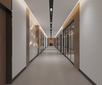 modern aisle office aisle 3d model