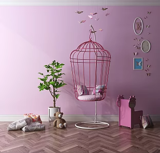 Nordic Hanging Chair Hanging Chair Ornaments Combination 3d model
