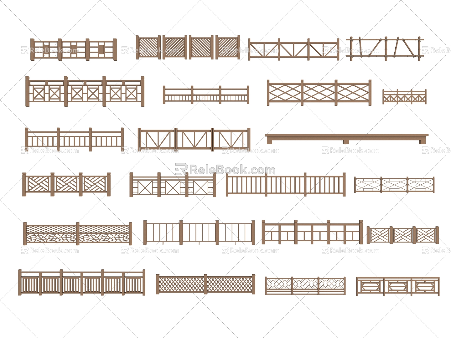 Guardrail railing fence 3d model