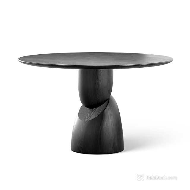 Modern Wooden Coffee Table With Round Tabletop And Unique Base Design 3d model