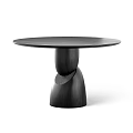 Modern Wooden Coffee Table With Round Tabletop And Unique Base Design 3d model