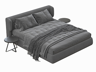 Minotti double bed 3d model