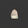 Pink And White Sneakers With Colorful Floral Patterns On Upper And White Sole