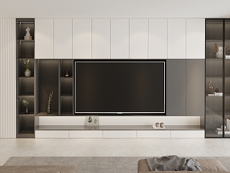 Modern TV Background Cabinet 3d model