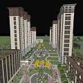 High Rise Residential Buildings In Modern Community With Lush Greenery And Sunlit Surroundings