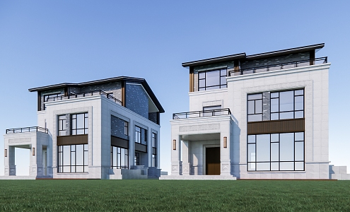 New Chinese-style single-family villa townhouse 3d model