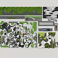Microtopography Design With Diverse Terrain Elements Green Spaces And Pathways 3d model