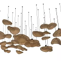 Modern Glass Pendant Lights With Irregular Shapes Hanging In Cluster Design