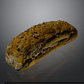Freshly Baked Golden Brown Grain Topped Bread Loaf With Shiny Surface