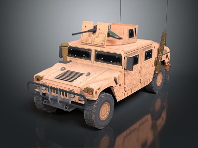 Modern Bulletproof Car Armed Car Armed Bulletproof Car Military Jeep Off-road Jeep Hummer 3d model