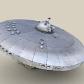 Silver Disc Shaped Sculpture with Dome Top Surface Holes and Echo Inscription Details