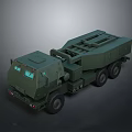 Military Green Tank With Heavy Duty Cargo Bed And Multiple Wheels