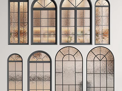 Variety Of Arched French Windows Design Ideas 3d model