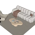 Modern sofa coffee table combination 3d model