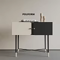 Modern Black And White Bedside Table With Architecture Book Candles And Silver Metal Legs
