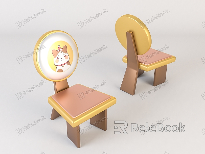 Modern children's chair wooden children's stool model