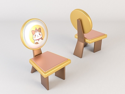 Modern children's chair wooden children'stool model