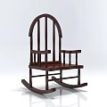 Sturdy Wooden Rocking Chair With Classic Design Dark Brown Finish And Comfortable Armrests
