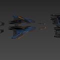 Sci-fi spaceship Starship Future Fighter Aircraft 3d model