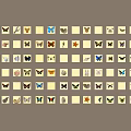 Animal Wall Decor With Various Shapes Including Butterflies Arranged In White Frames On Grey Background