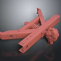Red Brown Industrial Mechanical Equipment with Cross Bracket Spring and Bolted Parts
