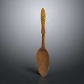 Handcrafted Wooden Spoon Set With Decorative Carved Handle For Kitchen Dining Use