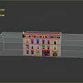 Classical Multi Story Building Model With White Facade Decorative Windows And Transparent Base