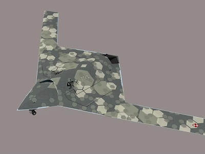 Stealth Military Fighter Jet With Camouflage Pattern And Flying Wing Design 3d model