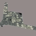 Stealth Military Fighter Jet With Camouflage Pattern And Flying Wing Design