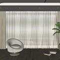 Modern Curtain Screen Curtain Screen Solid Color Dream Curtain Middle Ancient 3d model