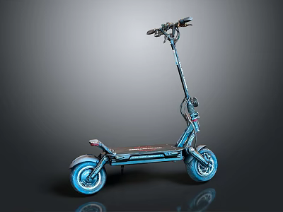 Stylish Electric Scooter With Blue Wheels And Modern Urban Commuting Design 3d model