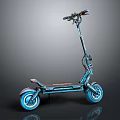 Stylish Electric Scooter With Blue Wheels And Modern Urban Commuting Design