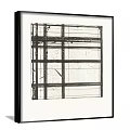 Three Modern Abstract Wall Artworks With Black Frames And Geometric Lines