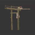 Modern Outdoor Elevated Structure With Bamboo Posts Wooden Deck And Storage Ladder