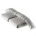 Modern Two Seater Sofa With Plaid Fabric And Ruched Armrest Design