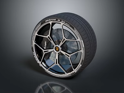 Car Wheel Rim and Tire with Stylish Alloy Design and Modern Spoke Pattern 3d model