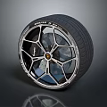 Car Wheel Rim and Tire with Stylish Alloy Design and Modern Spoke Pattern