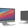 Modern Office Appliances With Computer Monitors Keyboard And Mouse Setup