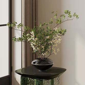 Modern Flower Art Potted Flower Art Green Plant Flower Art 3d model