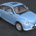 Light Blue Ora Retro Style Car With Round Headlights And Curved Body Design