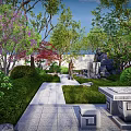 Beautiful Rooftop Garden Design With Lush Greenery Seating Benches And Water Feature