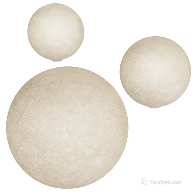 Modern Spherical Floor Lamp With Beige Textured Shades For Living Room Home Decor 3d model 