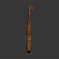 Polished Wooden Violin With Bow On Dark Reflective Background